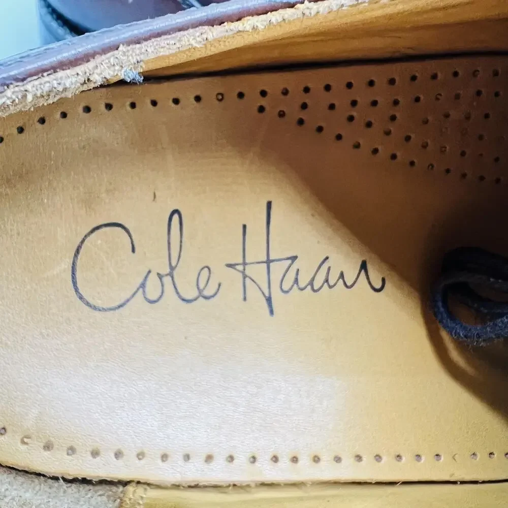 Cole Haan Shoes Mens 11 Brown Leather Derby Oxford Dress Square Toe Classic